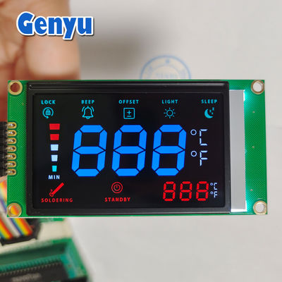 Giá tốt. Màn hình LCD VA tùy chỉnh chữ số xanh 7 phân đoạn màn hình COB + Zebra 4.5V trực tuyến