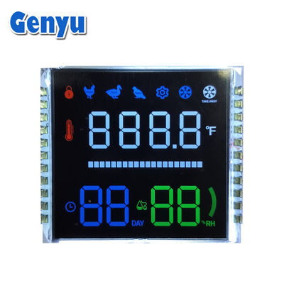 Màu chữ số 7 phân đoạn VA màn hình LCD 22PIN Đèn nền màu trắng cho ủ trứng