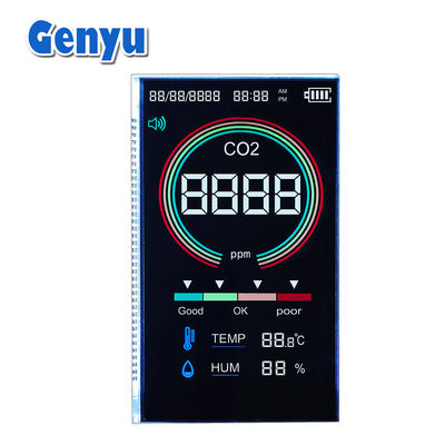 VA loại 5V màn hình LCD màu đen 4 chữ số bảy phân đoạn hiển thị 37PIN cho máy dò CO2