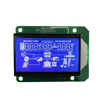 Giá tốt. Màn hình LCD phân đoạn tùy chỉnh điện áp hoạt động 5.0V cho bộ biến tần năng lượng mặt trời HTN, màn hình xanh lam -10- 60C trực tuyến